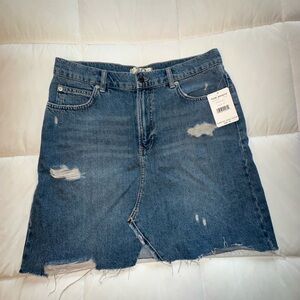 Free People Distressed Denim Skirt